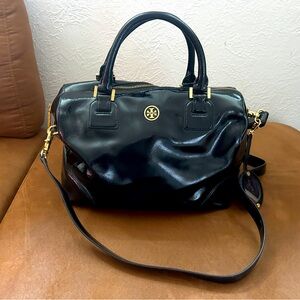 Tory Burch leather purse. Black patent leather.
